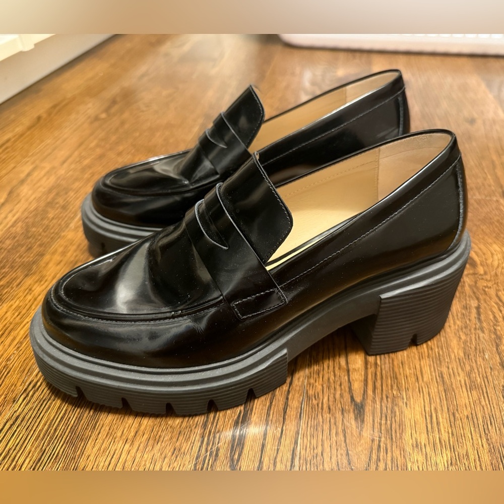 Stuart Weitzman Hudson Lite Black Patent Loafers